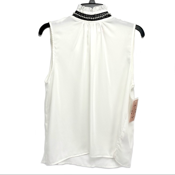 Nanette Lepore Ruffle Mock Neck Sleeveless Blouse - Picture 5 of 14